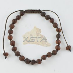 Womens adjustable amber bracelet cherry color